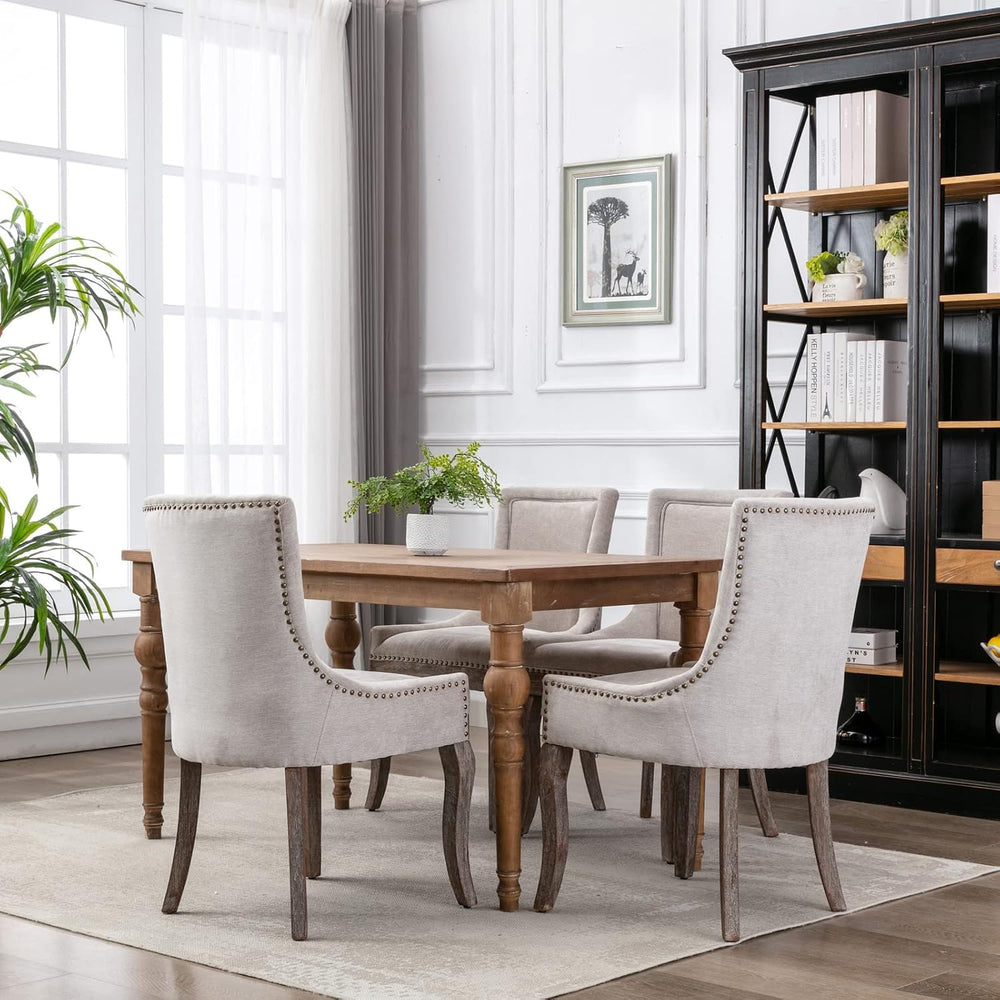 Ball & Cast Mid-Century Upholstered Dining Chairs Set of 2, Thickened Fab...