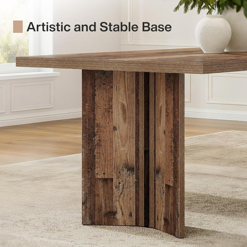 Tribesigns Farmhouse Dining Table for 4 to 6 People, 63-inch Rectangle Wooden...