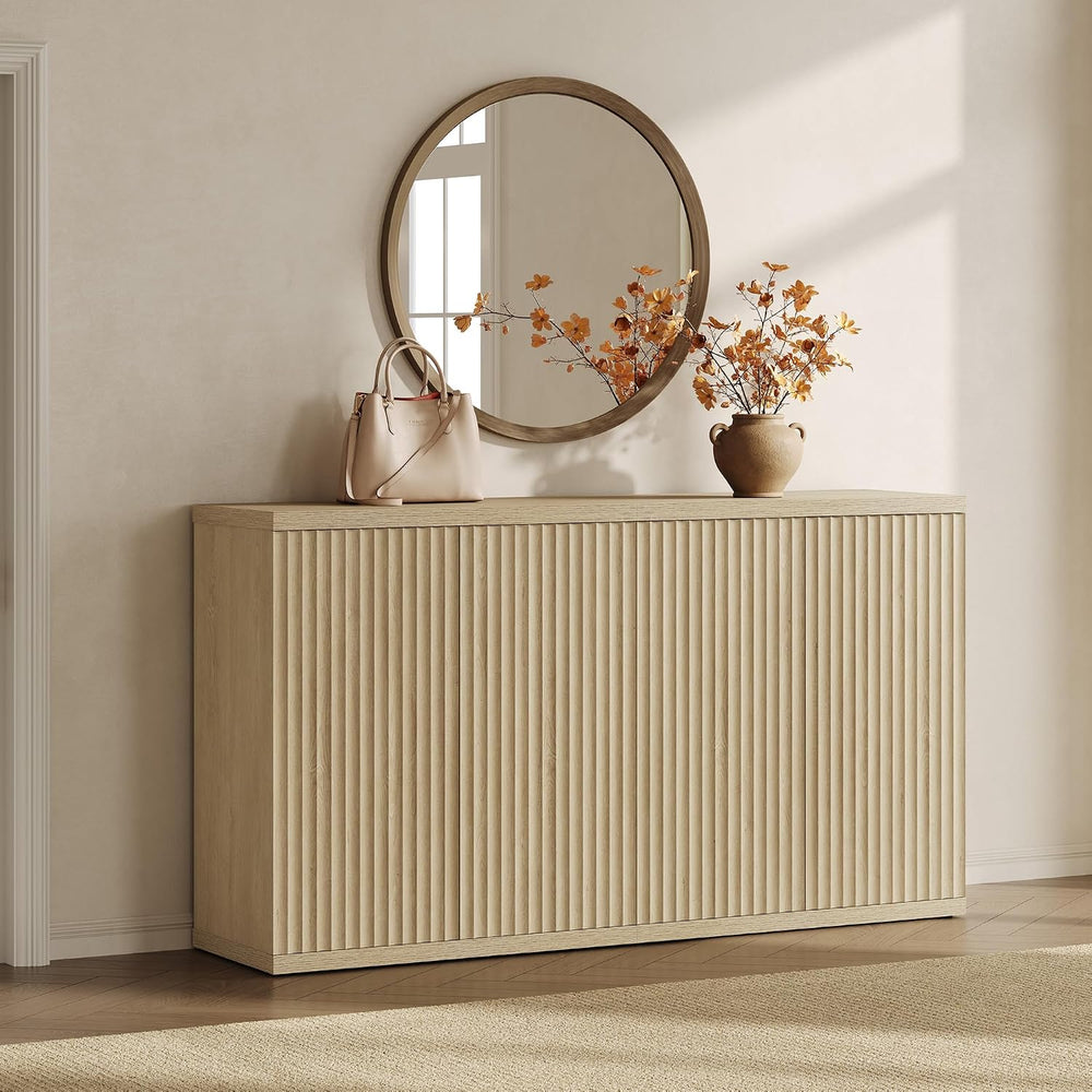 SICOTAS Buffet Cabinet with Storage Accent Sideboard Modern Credenza with Doo...