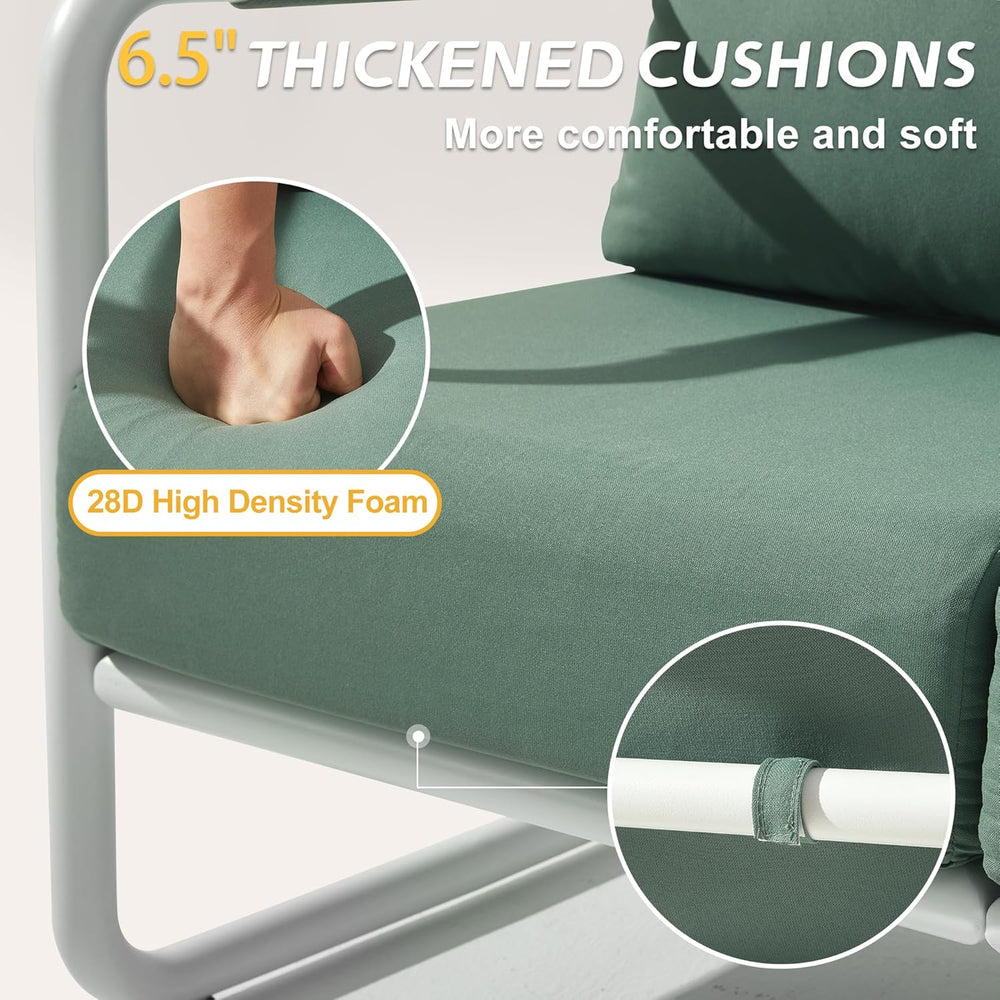 3 Piece Patio Outdoor Aluminum Swivel Rocking Chair with Coffee Table and 6.7...