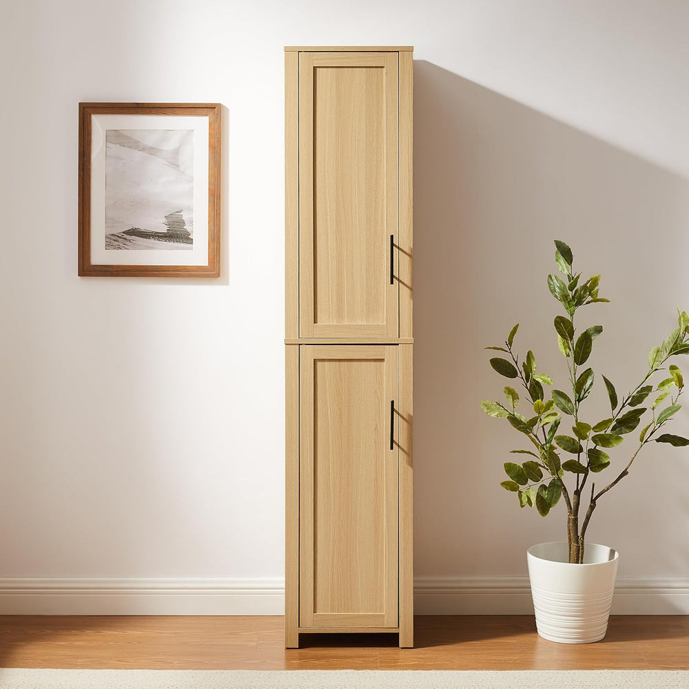 Crosley Furniture Savannah Linen Storage Cabinet, Laundry Room, Bathroom Orga...