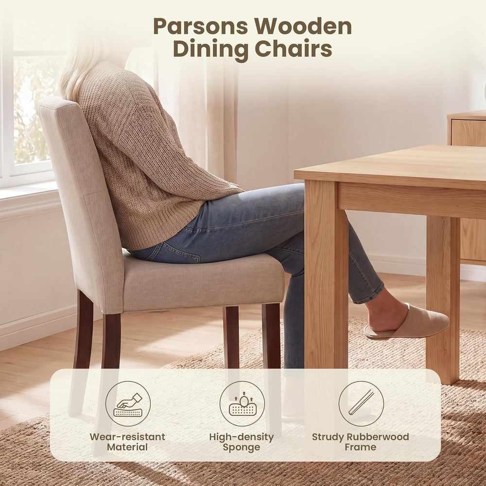 Upholstered Dining Chairs Set of 6 - Modern Parsons Kitchen & Dining Room...