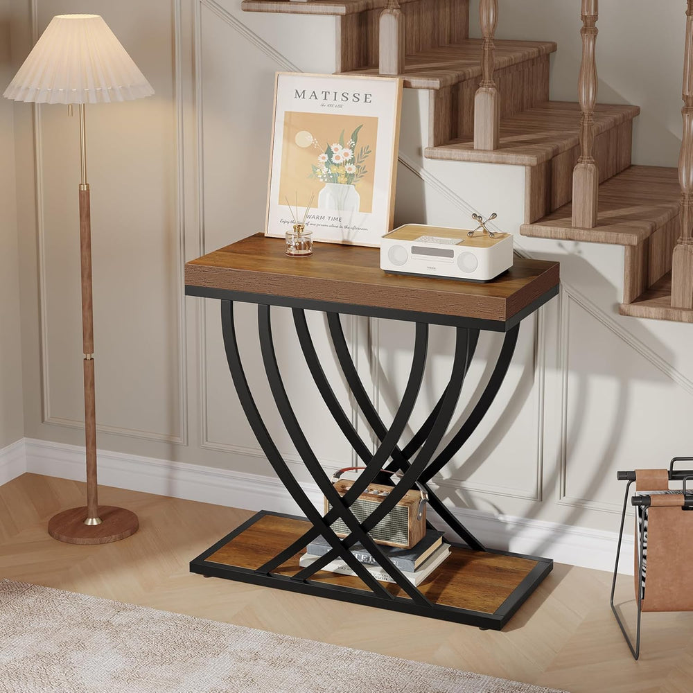 Tribesigns Side Table Set of 2, Narrow 2-Tier End Table for Living Room, Indu...