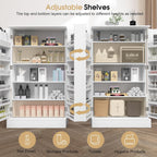 BarberPub Storage Cabinet, Multi-Functional Beauty Salon Organizer with Hinged Door, Adjustable Shelves, for Spa, Home, Office 2024 (White)
