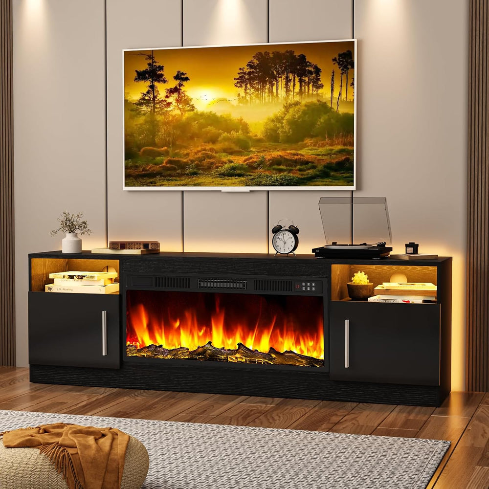 Tavata Fireplace TV Stand 70" Entertainment Center with 36" Firepla...