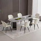 Dining Chairs Set of 4 Modern Velvet Dining Room Chairs Upholstered Dining Chairs with Thick Cushions Metal Legs Armless Back Chair for Kitchen and Living Room Cream