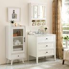 Modern Bathroom Storage Cabinet, 2 Doors 2 Adjustable Shelf + 3 Christmas Style Storage Basket,for Kitchen Home