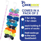 Sock Laundry Solution for Washing Drying & Storing Socks in Pairs, Clip & Hold Socks in Washer Dryer & Closet 2-Pack