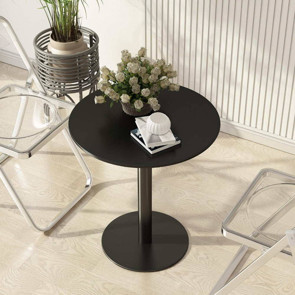 Round Dining Table 24" Circle Tulip Table with Metal Thickened Tabletop ...