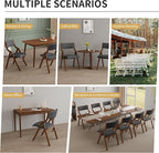 Ball & Cast Modern Folding Chairs Foldable Dining Chairs Set of 2, 18" Seat Height, Dark Grey