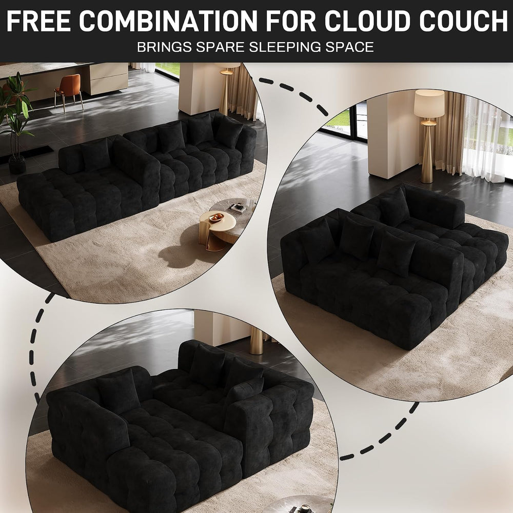 120" Oversized Modular Sectional Couch,Cloud Sectional Sofa with Deep Se...