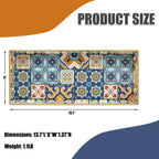 Bathroom Vanity Tray for Countertop, Small Plastic Toilet Tank Tray Versatile Storage & Organization Tray for Makeup, Perfume, Desk, Kitchen, Candles, 13.7"x6"x1.4", 35Boho2