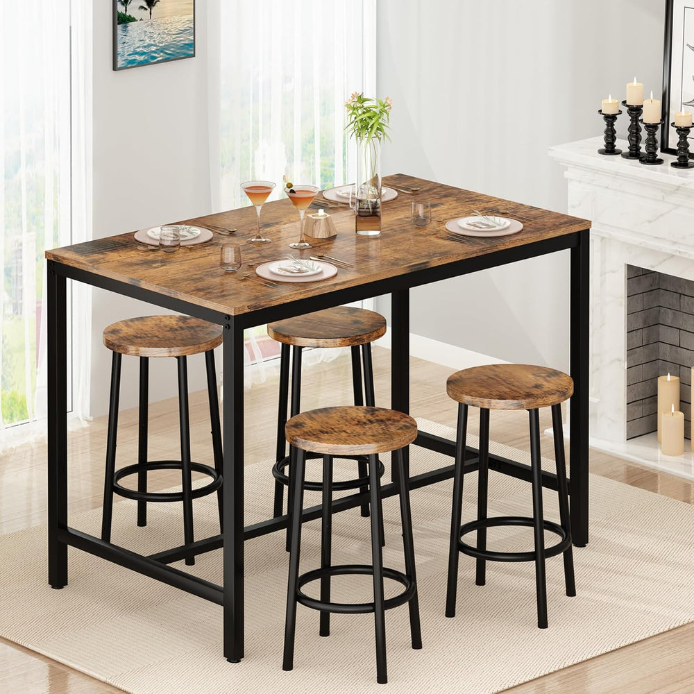 Lamerge Bar Table Set,Industrial Bar Table and Chairs Set,5 Pcs Dining Table ...