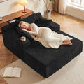 66" Chaise Lounge Chair Indoor, Oversized Boneless Lounge Chair with 3 Pillows, Chenille Cloud Reading Chair for Living Room Bedroom, Deep Seat Sleeper Couch, No Assembly Required
