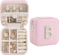 Birthday Gifts For Women, Initial Jewelry Box, Travel Jewelry Case, Gifts for Wife Girlfriend, Small Travel Jewelry Organizer, Gift for Girls, Graduation Gifts for Her, Bridesmaid Gifts