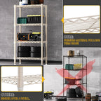 1000 lbs 4-Shelf Standing Storage Shelves Heavy Duty Metal Shelving Unit Adjustable Wire Rack for Office Garage Kitchen, Light Tan 11.8 D x 23.6" W x 47.5" H
