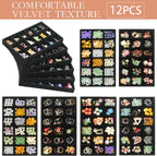 216 Grids Jewelry Drawer Organizer Tray 12 Pack Stackable Velvet Jewelry Trays Removable Dividers for Earring Rings Storage Plate