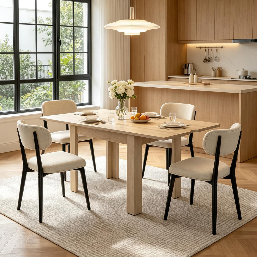 31.5"-63" Folding Dining Table Set for 4, Drop Leaf Table and Chairs