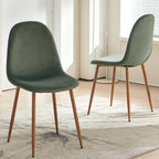 Velvet Dining Chairs Set of 4 - Modern Upholstered Chairs with Metal Legs for Living, Bedroom,Dining Room - Green Dining Chairs Set for 4