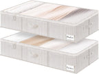 StorageWorks Extra Large Under Bed Storage Containers with Handles and Label Holder, 2 Pack Ultra-thick Fabric Underbed Bins, Closet Organizer for Clothes, Blankets, Sweater