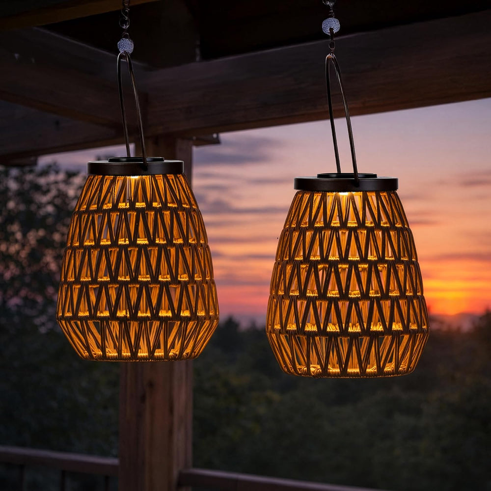Scentsationals Fusion 2-Pack Cordless Outdoor Woven Solar Lanterns