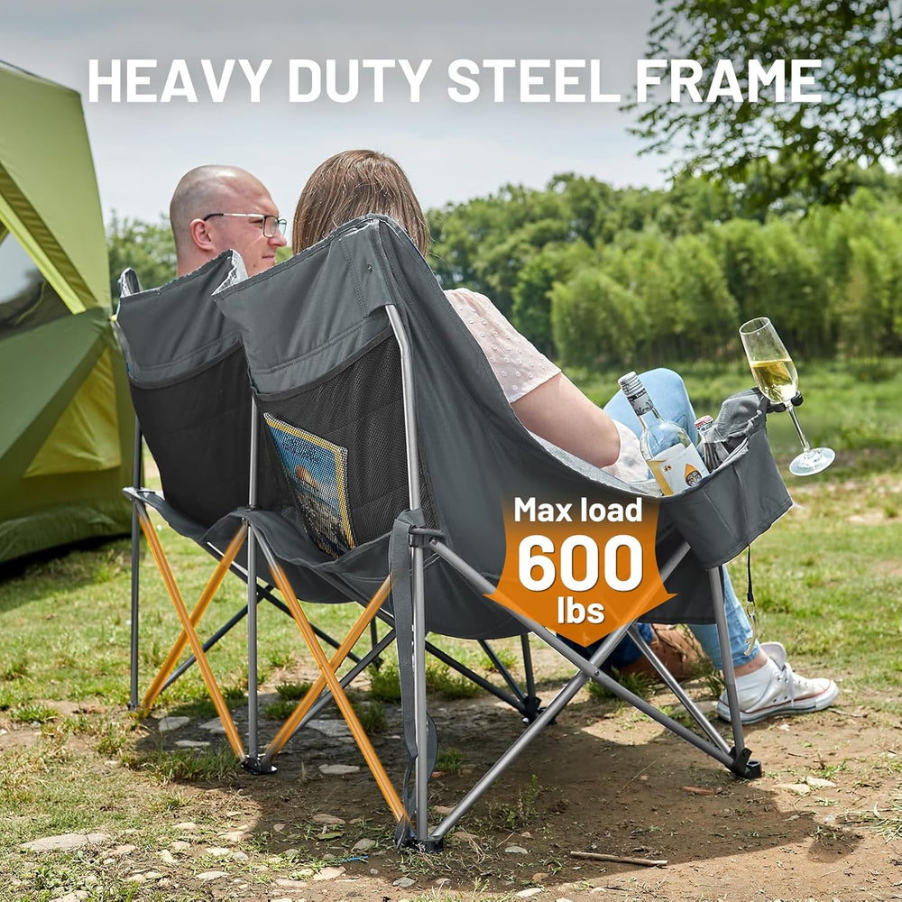 Timber Ridge 600 lbs Double Camping Chair, Ultra-Wide Heavy Duty Outdoor Fold...