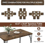 Vipbear Kitchen Dining Table Set for 4, 5-Piece Kitchen Table Set with 1.6“ Thick Tabletop,Dining Room Table Sets,Kitchen Table Set with 4 Chairs for Small Space, Dinette,Apartment,Retro Brown
