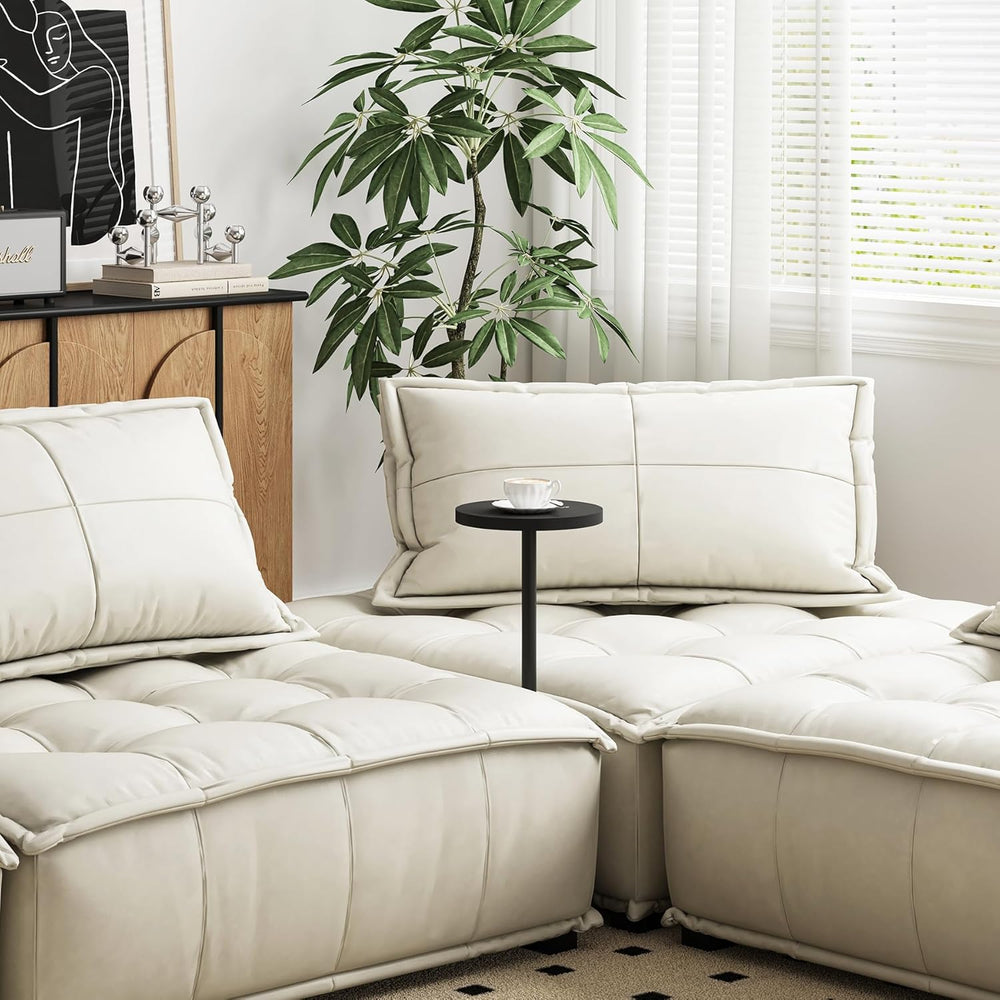 TUTOTAK Tall Round Side Table, Small End Table, Beside Table, Drink Table, Pe...