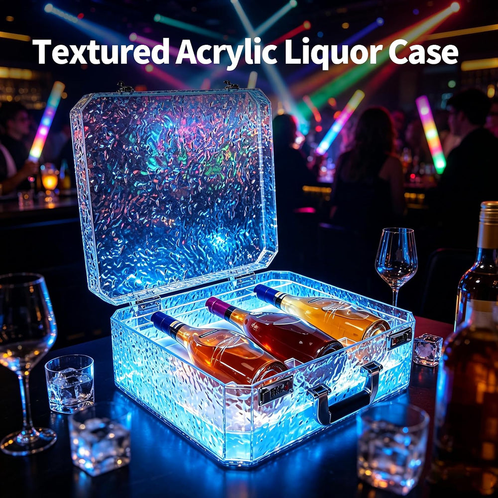 LED Wine Bottle Servicer Stand Champagne LED Display Box Rechargeable, Lumino...