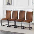 Baysitone Modern Dining Chairs Set of 4, Side Dining Room Chairs, High Back Kitchen Chairs with Suede Fabric Padded Seat for Dining Room,Kitchen, Living Room Brown