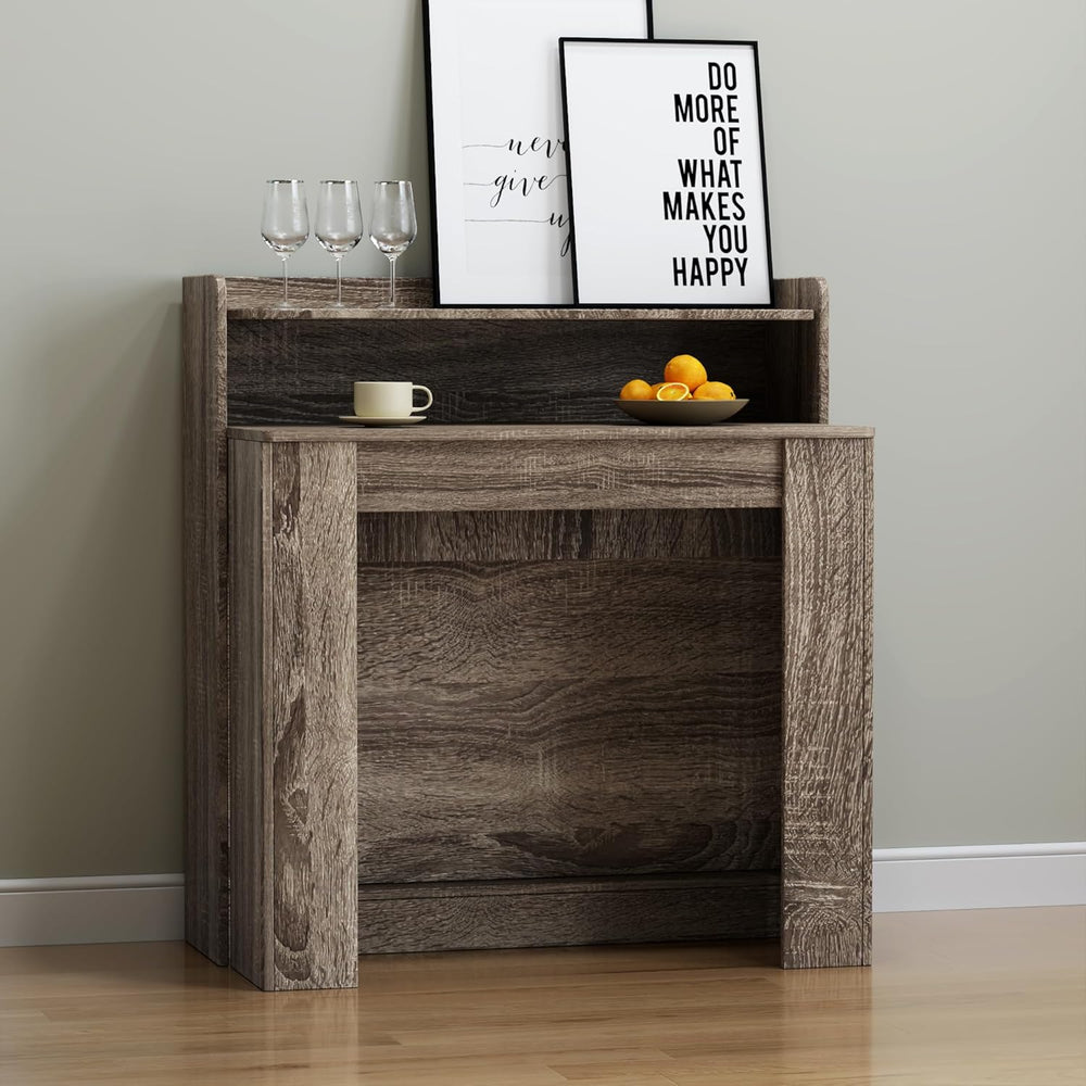 Transformer Folding Console Table for 2-9 People, Extendable Dining Table, Sp...