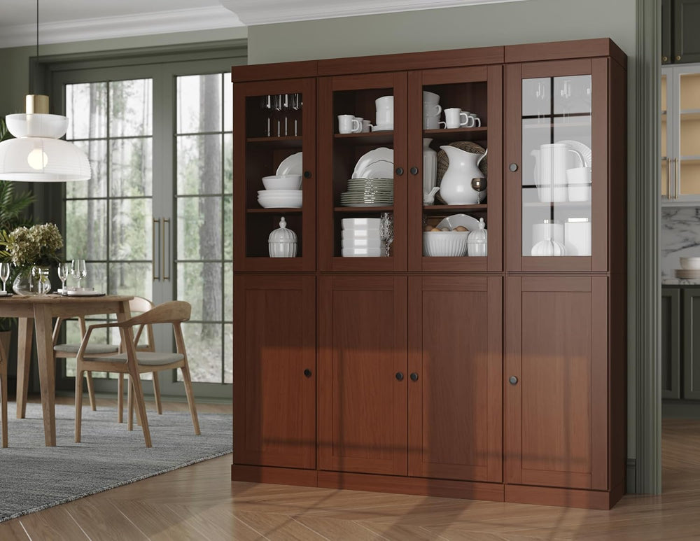 Palace Imports 100% Solid Wood Kitchen China Pantry Cabinet, 65" W - 4 C...