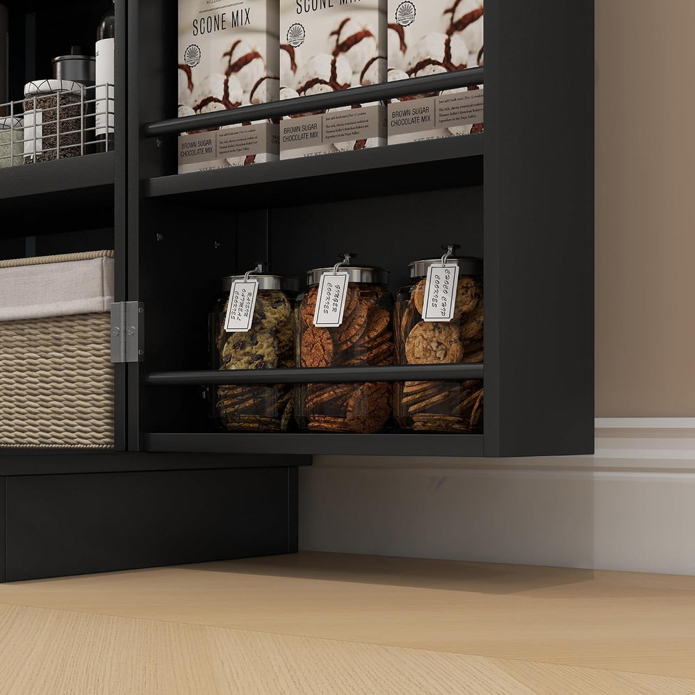 41" Modern Kitchen Pantry, Freestanding Storage Cabinet with 12 Door She...