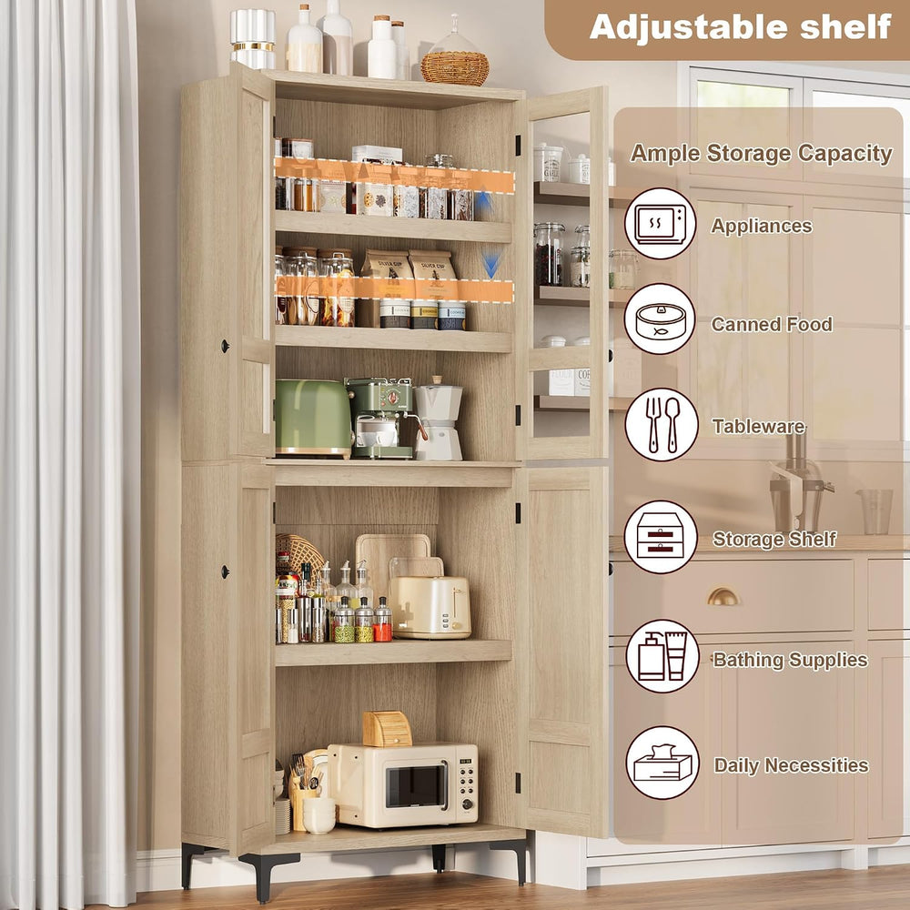GarveeHome 71 in Tall Storage Cabinet, Kitchen Pantry Cabinet 5 Tier Bathroom...