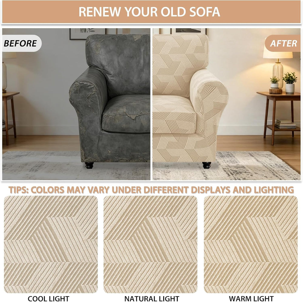 ZNSAYOTX 2 Piece Stretch Chair Slipcovers with Arms (34"-44") New-R...