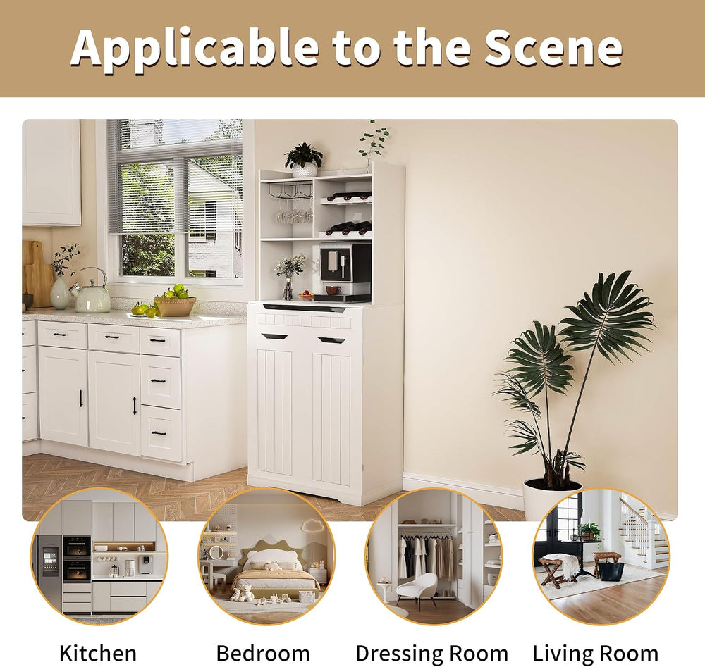 HRVEOCEI 71" Pantry Cabinets for Kitchen Storage, White Farmhouse Kitche...