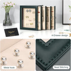 DesignSter Jewelry Box Organizer, Jewelry Box for Women, PU Jewelry Organizer Display Case with Side Drawers, Jewelry Storage for Earring Necklace Ring Bracelet Watch
