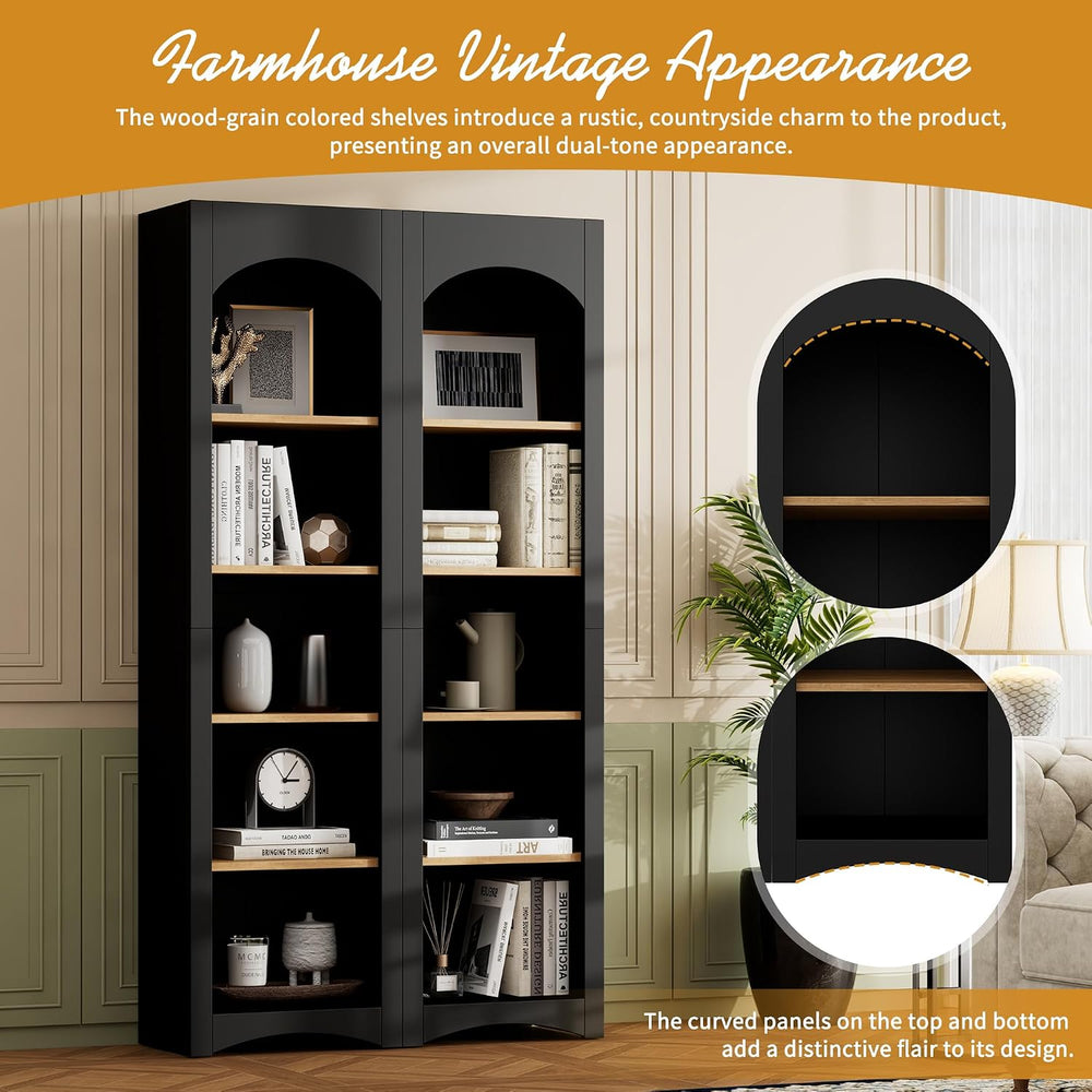 Freestanding Corner Kitchen Pantry with 4 Shelves, Traditional, Rectangular S...