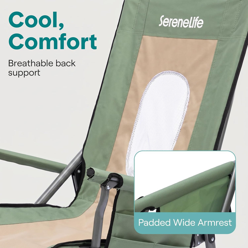 SereneLife High Back Folding Rocking Chair, Portable Camping Rocker with Cup ...