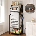 MAJALiS Mini Fridge Microwave Combo Stand Cabinet Shelf with Storage Space | Coffee Bar to go over Small Refrigerator with Power Outlet, Metal Bakers Rack Minifridge Organizer Station for Dorm, Office