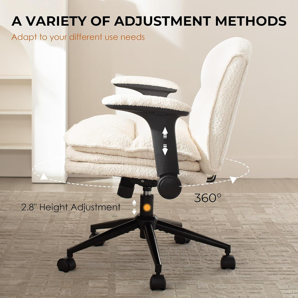 Dowinx Criss Cross Chair with Adjustable Flip-up Arms and Wheels, Comfort Erg...