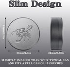 2.5inchBEIJIATE Magnetic Metal Can, Holder, Metal Container, Carved Tin with Magnetic Closure, Aluminum Container, Slim Pouch Can, zyn metal can,zyn container Storage Box (Gray)