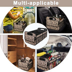 Deosk Trunk Organizer for SUV, Car Organizers and Storage with 6 Pocket, Car Accessories for Women/Men - Large, Leopard Print