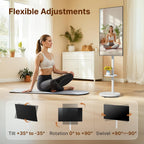 Rolling TV Stand for 13-43" TVs, 33 lbs, White | Compact mobile TV cart, portrait or landscape rotation, adjustable storage box and shelf, VESA up to 200x200