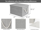 StorageWorks Storage Bins with Lids, Decorative Storage Boxes with Lid and Soft Rope Handles, Foldable Storage Baskets for Closet, Shelves, Stackable, 3-Pack, Gray, Jumbo