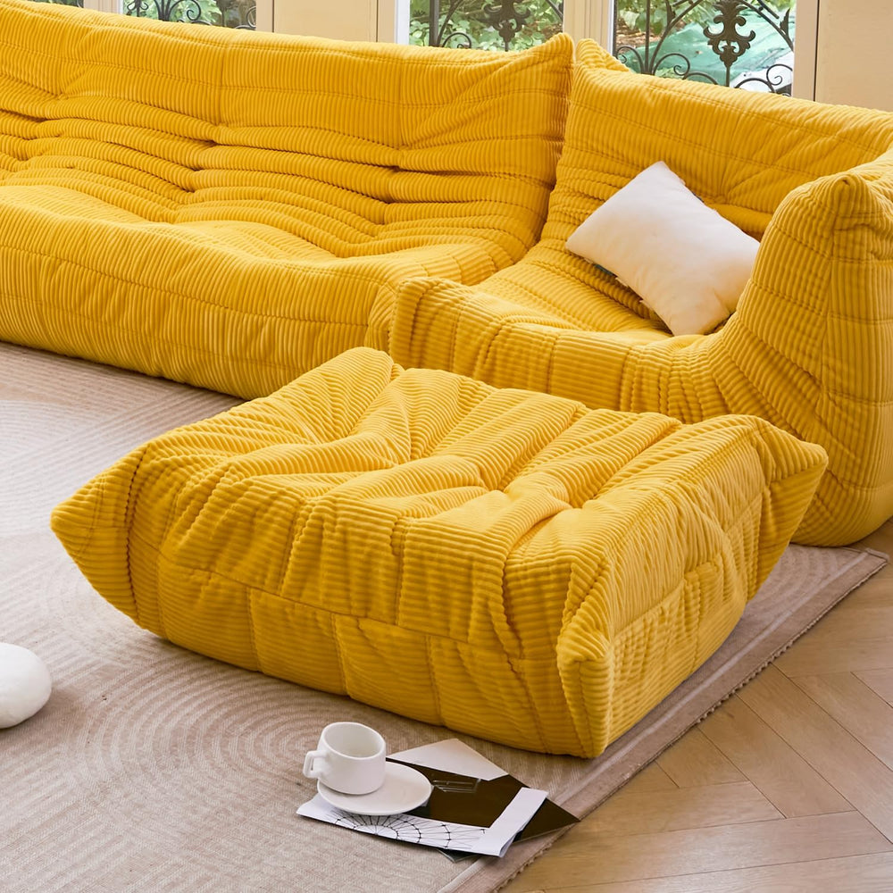 N&V Ottoman for Fireside Chair and Sofa, Soft Premium Corduroy,Foam Ottom...