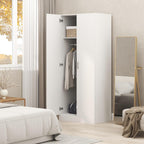 Furinno Robin Wardrobe Cabinet with Hanging Rod, Plain White | Closet Organizers and Storage, for Wardrobe, Bedroom, Living Room, Entryway,