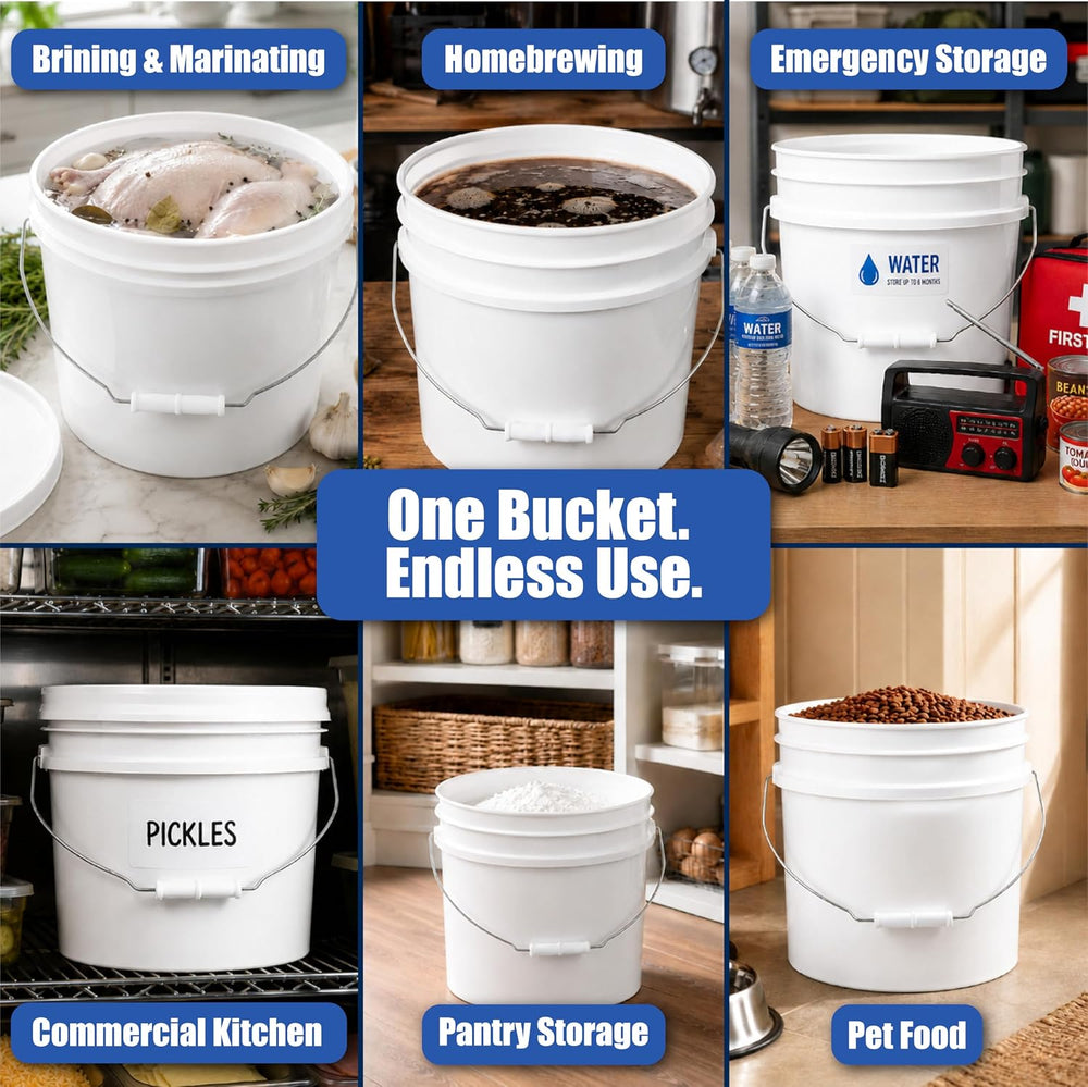 ePackageSupply 3.5 Gallon Bucket, Food-Grade w/Lid, BPA-Free, Red, 1 Pack