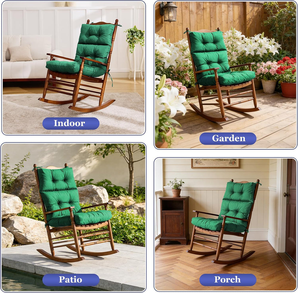 Rocking Chair Cushion, Waterproof and Fade-Resistant Adirondack Rocker Cushio...