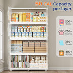200GAL Extra Large Storage Bins with Lid, 800QT Collapsible Organizer with Wheels, Stackable Closet Cabinet with Doors, Folding Storage Containers for Home, Office, Kitchen, 4Pack White